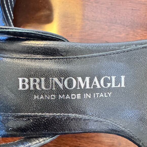 Bruno Magli Black Leather Sandal Size 7.5 - Picture 3 of 14